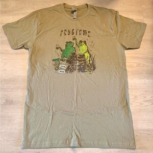 New Frogtown Brewery LA Bar 100% Cotton Green Tee Shirt M Beer frogs Hipster